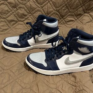 Jordan Men's High Top Sneakers Navy/Gray/White